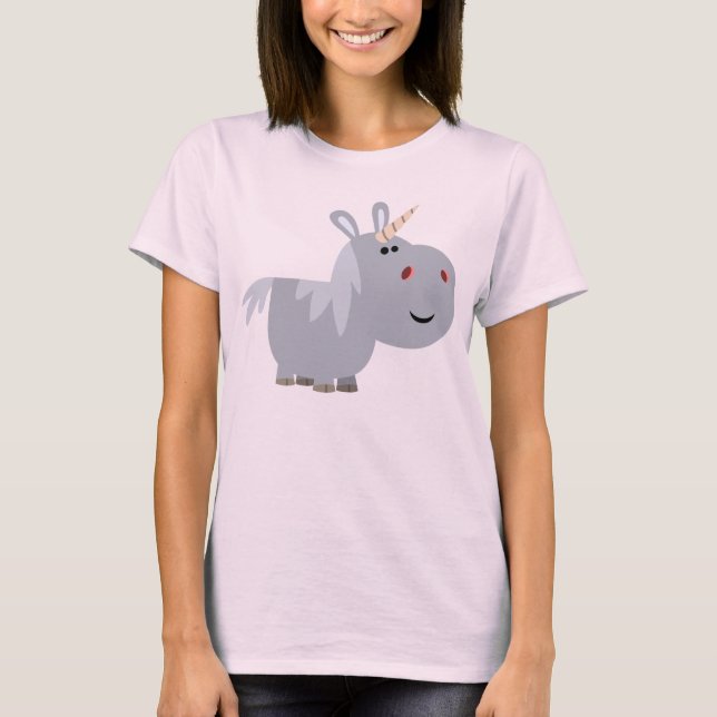 Cute Ogranskable Tecknad Unicorn Women T-Shirt (Framsida)