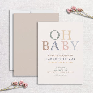 Cute Oh Baby, all Färg minimal babyskare Inbjudningar