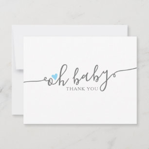 Cute Oh Baby Heart Boy Shower Tack Kort