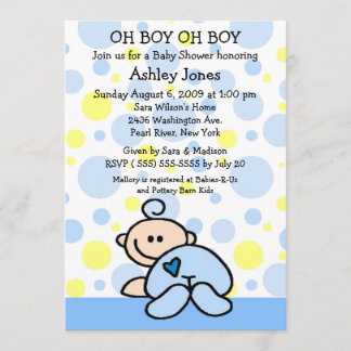 Cute Oh Boy Baby Shower-inbjudningar Inbjudningar