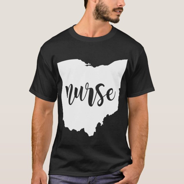 Cute Ohio Nurse T Shirt (Framsida)
