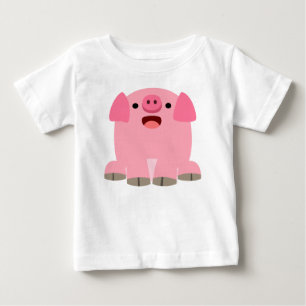 Cute Oinking Tecknad Gris Baby T-Shirt
