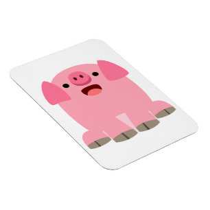Cute Oinking Tecknad Gris Flexible Magnet