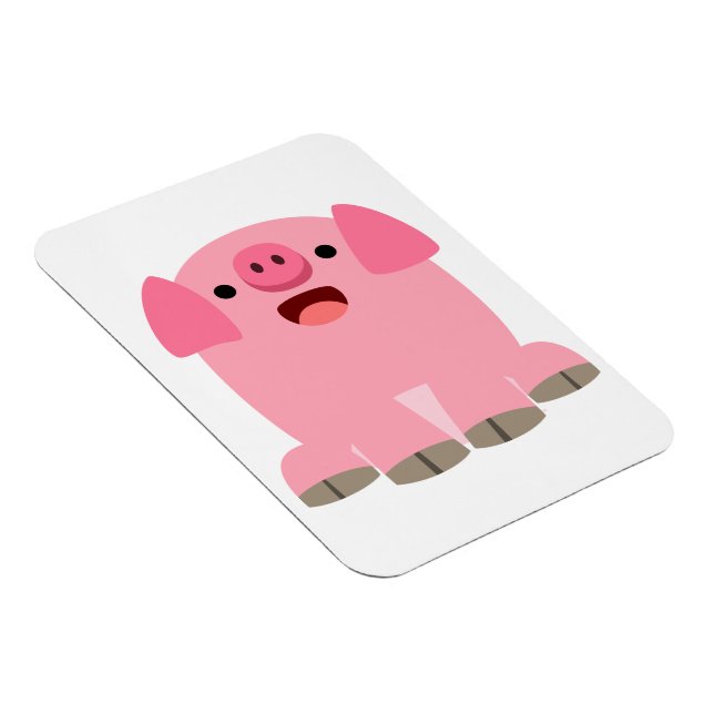 Cute Oinking Tecknad Gris Flexible Magnet (Högersidan)