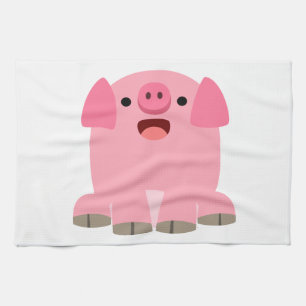 Cute Oinking Tecknad Gris Kitchen Towel Kökshandduk