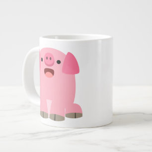Cute Oinsing Tecknad Gris Jumbo Mugg