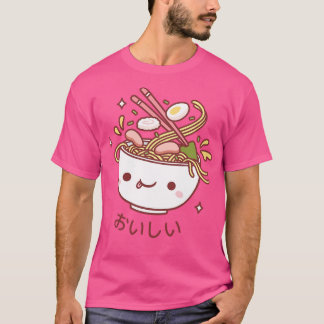 Cute Oishii japansk Ramen Noodles Spilling Toppin T Shirt