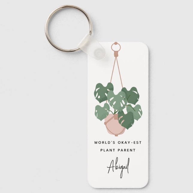Cute Ok Plant Parent Personlig Nyckelring (Framsida)