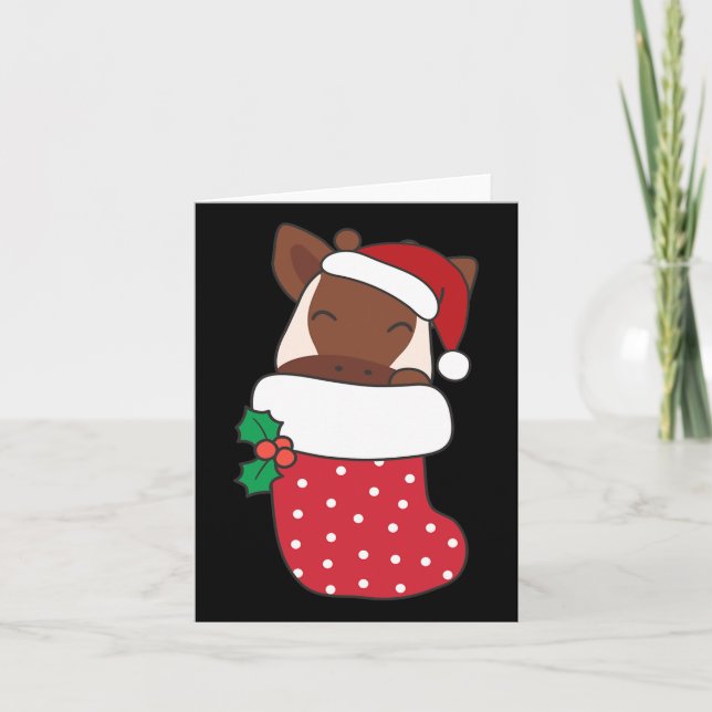 Cute Okapis i julklapp för jul Kort (Framsida)