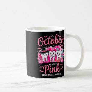 Cute okton Teth Vi Bära Rosa Breast Cancer Supp Kaffemugg