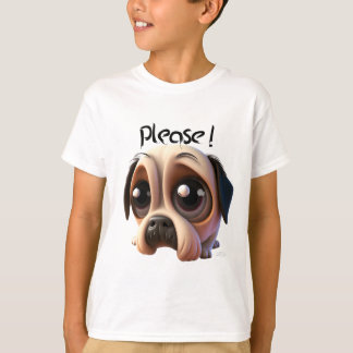 Cute, ömklig hund som tigger tecknad hund 3D T Shirt