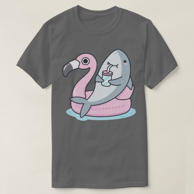 Cute on Flamingo Bassäng Flyter T Shirt (Design framsida)