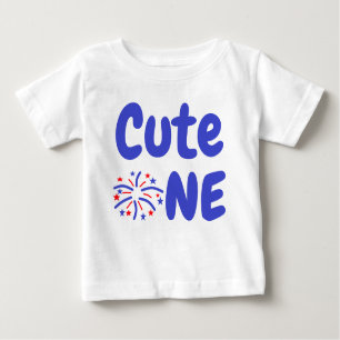 Cute One Fireworks 1:a födelsedagen T Shirt