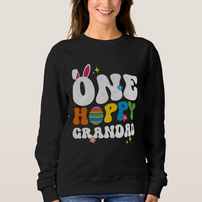 Cute One Hoppy Grandad Bunny Easter Day Egg Bunny T Shirt (Framsida)