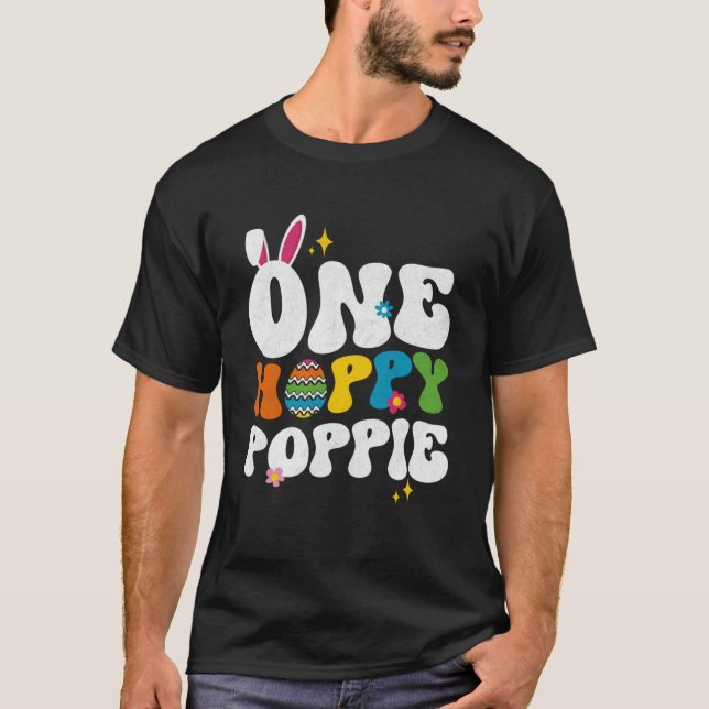 Cute One Hoppy Poppie Bunny Påsk Day Egg Bunny P T Shirt (Framsida)