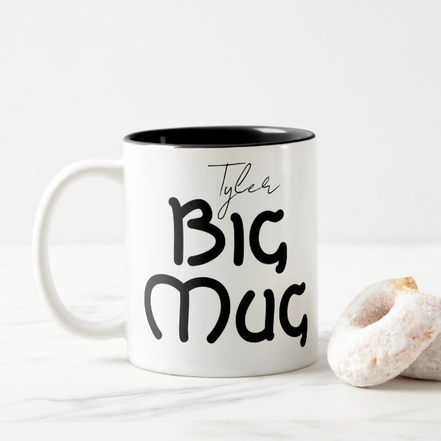 Cute One Huge Mug Custom Name Novelty Jumbo Två-Tonad Mugg (Med munk)