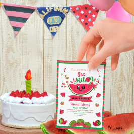 Cute One i Melon Girl's First Birthday Inbjudningar