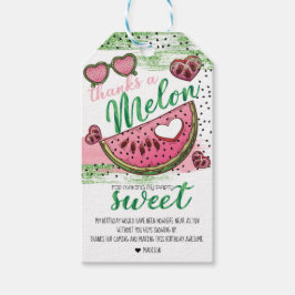 Cute One i Melon Party Personlig Tack Presentetikett