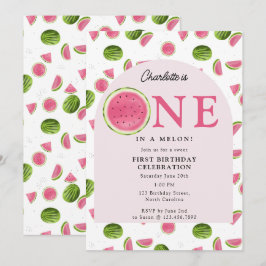 Cute One i Melon Watermelon Sommardag Inbjudningar