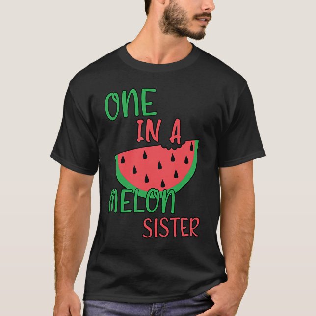 Cute One In A Melon Sister  Watermelon Bday T Shirt (Framsida)