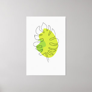 Cute one line art tropical enstaka foliage canvastryck