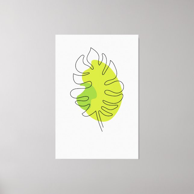 Cute one line art tropical enstaka foliage canvastryck (Framsida)