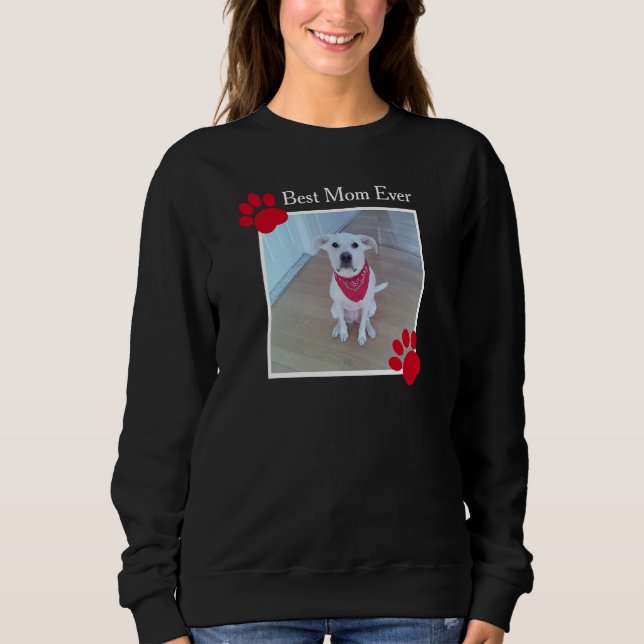 Cute One Photo Hund med Red Scarf Best Mamma Tass T Shirt (Framsida)