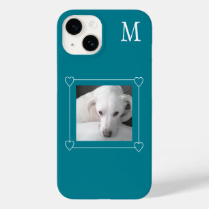 Cute One Photo Hund Single Initial Teal Grönt