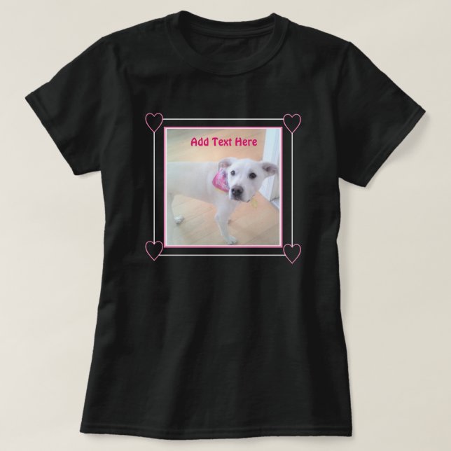 Cute One Photo Rosa Sweet Puppy Hund T Shirt (Design framsida)