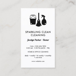 Cute One Sided Black White Städning Visitkort