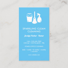 Cute One Sided Blue White Städning Visitkort