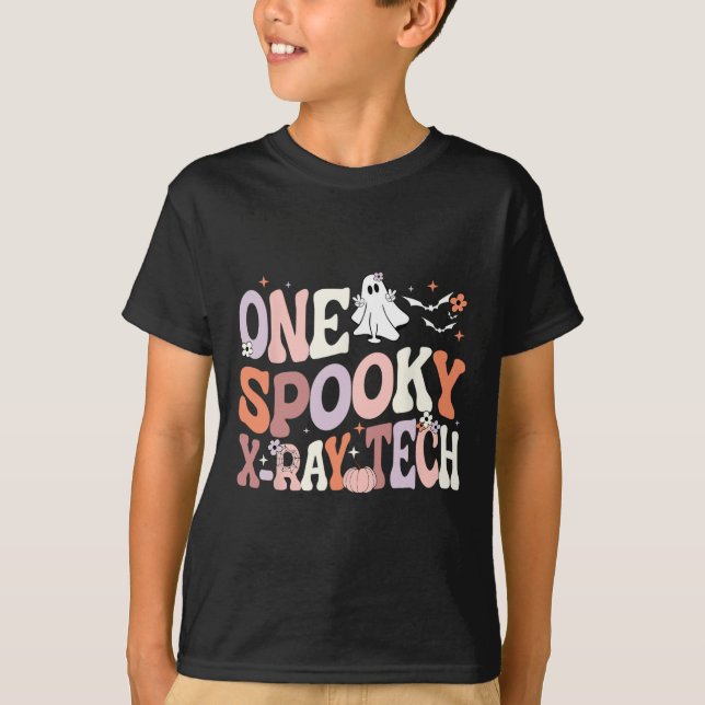 Cute One Spooky X-ray Tech Radiology Technician ha T Shirt (Framsida)