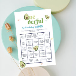 Cute Onederful Avocado 1:a födelsedagen Bingo-spel