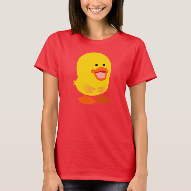 Cute Onocent Tecknad Duckling Women T-Shirt (Framsida)