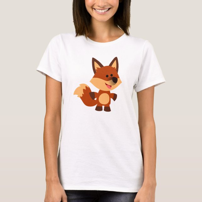 Cute Onocent Tecknad Fox Women T-Shirt (Framsida)