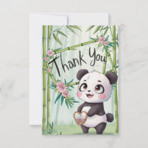 Cute Önskemål Panda Tack Kort