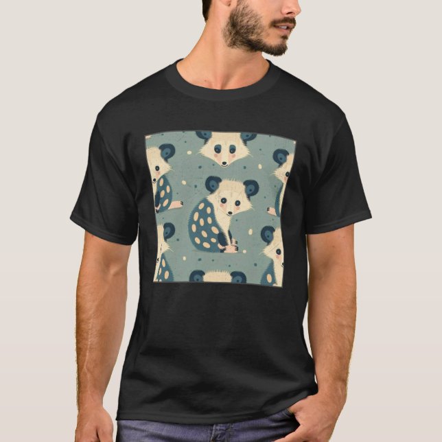 Cute Opossum Illustration Unique Tiny Women Men Ki T Shirt (Framsida)