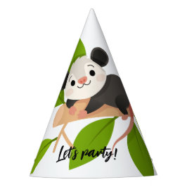 Cute Opossum on Branch with Green Leaves