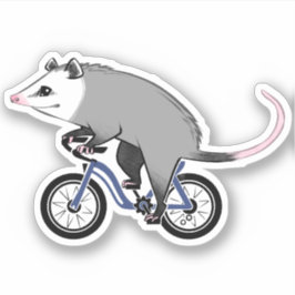 Cute Opossum på en cykel Klistermärken