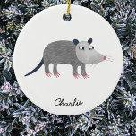 Cute Opossum-Personlig Julgransprydnad Keramik<br><div class="desc">En underbar opossum för vilda djur och djur älskare. Ändra eller ta bort texten om du vill anpassa den. Originalkonst av Nic Squirrell.</div>