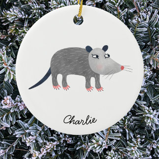 Cute Opossum-Personlig Julgransprydnad Keramik