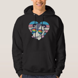 Cute Opossum Pride Trans Flagga Rainbow Sunglass L Hoodie