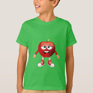 Cute Optimistic Red Apple Cartoon Shirt for Kids T
