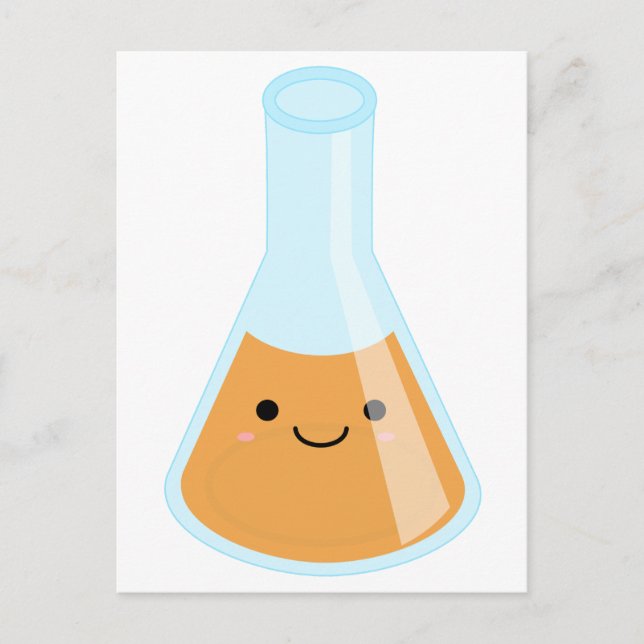 Cute orange alchemy kawaii-kolv vykort (Framsida)