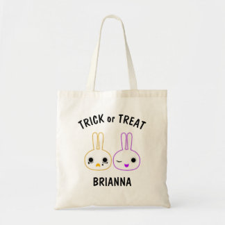Cute Orange and Lila Bunny Bits Bus eller godis Tygkasse