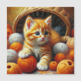 Cute Orange and White Kitten Spelas in Yarn