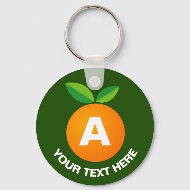 Cute orange-anpassningsbar-knappnyckelkedjor för f nyckelring (Framsida)