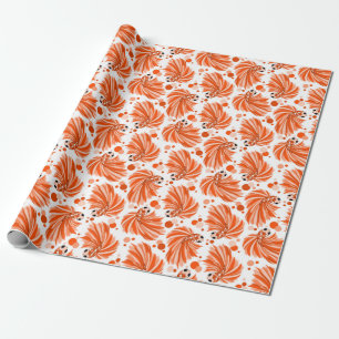 Cute Orange Betta Fish och Polka dots Presentpapper