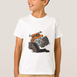 Cute Orange Black Monster Lastbil Kids' T Shirt