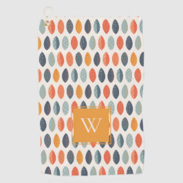 Cute Orange Blue Leafy Botanical Monogram Mönster